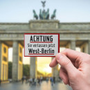 United1871 Fotomagnet | Achtung Sie verlassen West-Berlin Schild | 8 x 5,5 cm