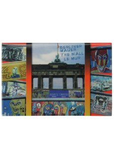 United1871 Fotomagnet | Berliner Mauer mit Graffiti & Brandenburger Tor | 8 x 5,5 cm