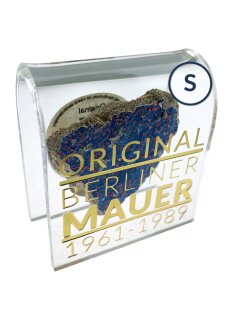 United1871 ORIGINAL Berliner Mauerstein Mauerdisplay Goldprägung "OBM" - S