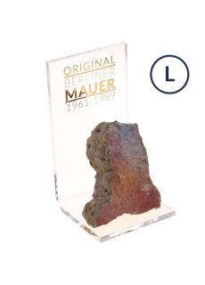 United1871 ORIGINAL Berliner Mauerstein "L-Form" groß "OBM" , transparent 6x10cm