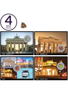 Postkarten 4er Set mit original Berliner Mauer-Stein | Handarbeit direkt aus Berliner Manufaktur | Souvenir & Geschenk