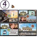 Postkarten 4er Set mit original Berliner Mauer-Stein