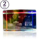 Set of 2 3D paperweights with BERLIN laser engraving,...