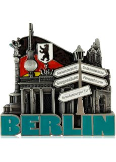 Metal magnet BERLIN street sign