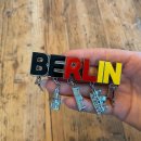 Metal magnet BERLIN letters, silver