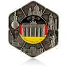 Metal magnet BERLIN 6-views, silver