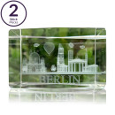 2er Set 3D Briefbeschwerer BERLIN Lasergravur, 5x8 cm