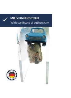 Trabant auf ORIGINAL Berliner Mauer-Steinauthentisches Stück mit Zertifikat 