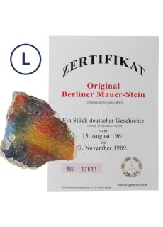 Berlin Wall stone with certificate of authenticity, loose