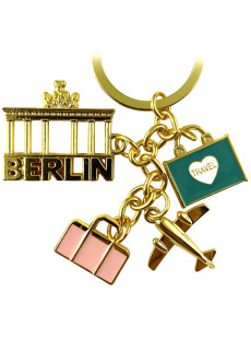 Schl&uuml;sselanh&auml;nger Berlin Souvenirs Travel Charms, Metall gold