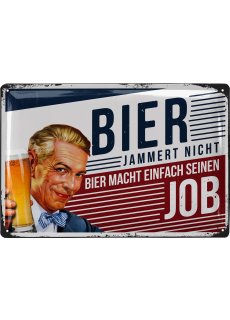 LANOLU Blechschild Bier jammert nicht 20x30cm
