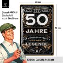LANOLU Blechschild 50 Jahre Legende 20x30cm