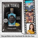LANOLU Blechschild Gin Tonic schwarz weiss 20x30cm
