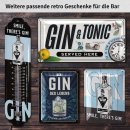 LANOLU Blechschild Gin Tonic schwarz weiss 20x30cm