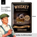 LANOLU Blechschild Whiskey 20x30cm