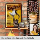 LANOLU Blechschild Hurra Kaffee Affe 20x30cm