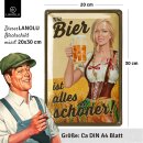 LANOLU Blechschild Mit Bier ist alles sch&ouml;ner 20x30cm