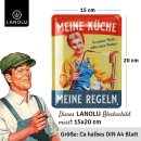 LANOLU Blechschild Meine Küche Frau Toastbrot 15x20cm
