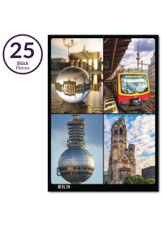 25x Postkarte Berlin Mehrbildkarte | 25 Stück | beschreibbar | mehrfach beschichtet, designed in Berlin | Standart-Format A6