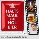 LANOLU Blechschild Halts und hol Bier 15x20cm