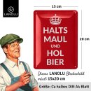 LANOLU Blechschild Halts und hol Bier Spruch rot 15x20cm