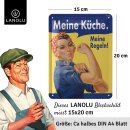 LANOLU Blechschild Yes We Can K&uuml;chen Schild Meine K&uuml;che 15x20 cm