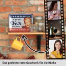LANOLU Blechschild lustiger Spruch WEIN und GIN SCHILD Bar Deko K&uuml;che 15x20cm