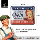 LANOLU Blechschild lustiger Spruch WEIN und GIN SCHILD Bar Deko K&uuml;che 15x20cm