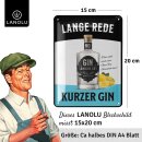 LANOLU Blechschild LANGE REGE KURZER GIN Bar Deko vintage Schild K&uuml;che 15x20cm