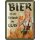 LANOLU Blechschild Bier Urlaub im Glas Geschenk f&uuml;r Bierliebhaber vintage Metallschild 15x20cm