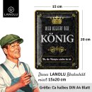 LANOLU Blechschild HIER REGIERT DER KÖNIG 15x20cm