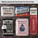 LANOLU Blechschild PENSION OMA OPA Gro&szlig;eltern Geschenk T&uuml;rschild Deko 15x20cm