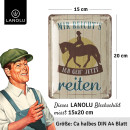 LANOLU Blechschild PFERDE Schild Geschenke Pferdeliebhaber Reiter Metall 15x20cm