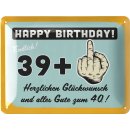 LANOLU Blechschild 40 Geburtstag SCHILD 40 JAHRE 39+1...