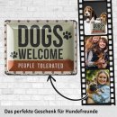 LANOLU Blechschild Hund DOGS WELCOME 15x20cm