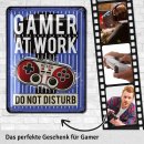 LANOLU Blechschild Gaming Schild Gamer Geschenk Zocker...