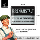 LANOLU Blechschild Spr&uuml;che lustig IRRENANSTALT Schild Irrenhaus T&uuml;r 15x20cm