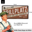 LANOLU Blechschild GRILLPLATZ 17x34cm