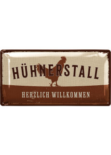 LANOLU Blechschild H&Uuml;HNERSTALL 17x34cm