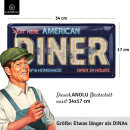 LANOLU Blechschild American DINER 17x34cm