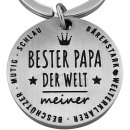 LANOLU Schlüsselanhänger Bester Papa - Silber
