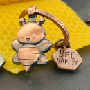 LANOLU Schlüsselanhänger Happy Bee Biene - Vintage Kupfer