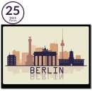 25x Postkarte Berlin Skyline | 25 Stück | Kunst | mehrfach beschichtet, designed in Berlin | Standart-Format A6