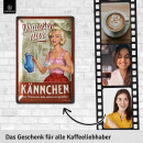 Retro Blechschild drau&szlig;en nur K&auml;nnchen, Kaffee Geschenk, Kaffee Schild 20x30cm
