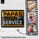 LANOLU Blechschild Papas Service 15x20cm