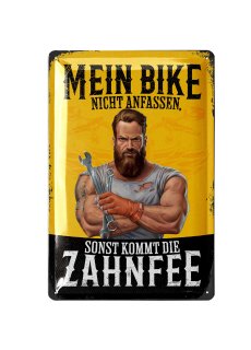 Retro Blechschild ZAHNFEE, Motorrad Geschenke, lustige Blechschilder 20x30cm