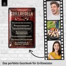 Retro Blechschilder Grillen, BBQ Grill Retro Deko, Grillplatz Schild, 20x30cm
