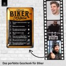 Retro Blechschild Biker-Regeln, Motorrad-Regeln, Geschenkidee M&auml;nner 20x30cm