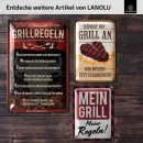 Retro Blechschilder Grillen, BBQ Grill, Grillplatz Schild Garten 20x30cm