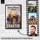 Retro Blechschild TRAKTOR, lustiges Werkstatt-Schild f&uuml;r M&auml;nner, 20x30cm